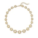 Gold-Tone Pavé & Imitation Pearl All-Around Collar Necklace