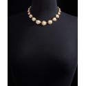 Gold-Tone Pavé & Imitation Pearl All-Around Collar Necklace