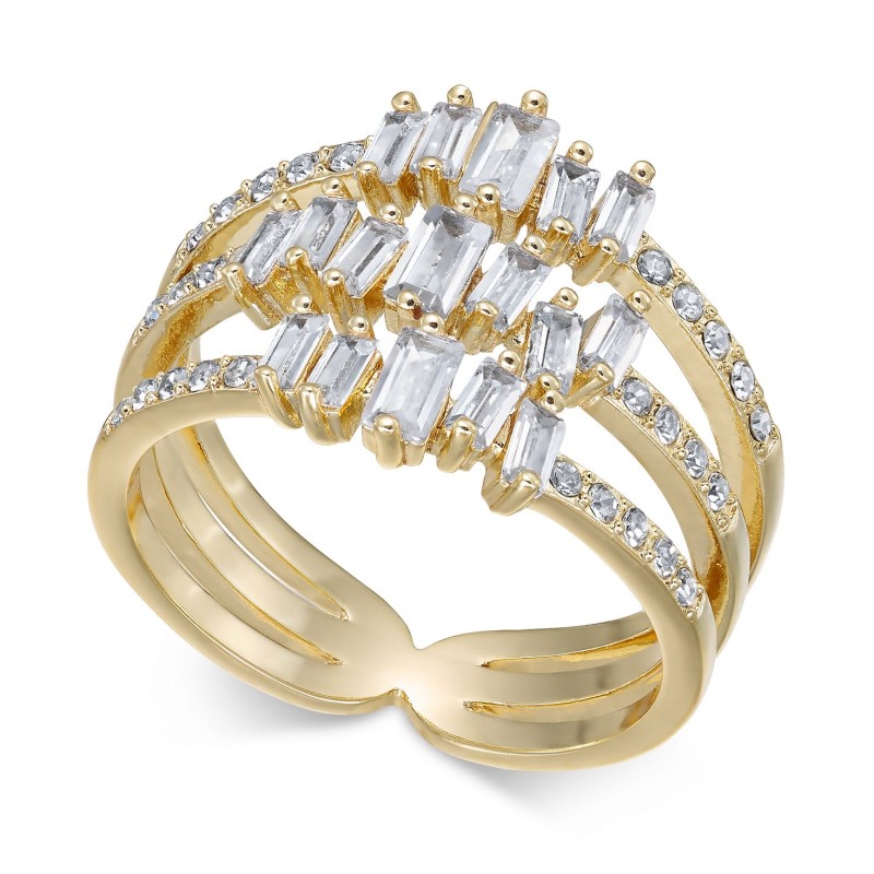 Gold-Tone Crystal Stack Ring Gold-Tone Crystal Stack Ring
