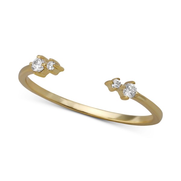 Cubic Zirconia Stackable Cuff Ring
