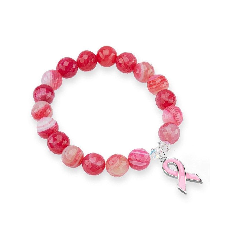 Pink Agate Awareness Bracelet