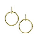 Cubic Zirconia Accent Front Circle Earrings in 18k Gold Plated Sterling Silver or Sterling Silver