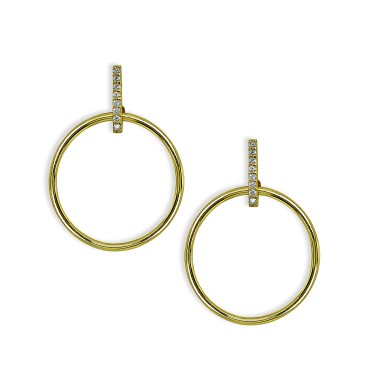 Cubic Zirconia Accent Front Circle Earrings in 18k Gold Plated Sterling Silver or Sterling Silver Cubic Zirconia Accent Front Circle Earrings in 18k Gold Plated Sterling Silver or Sterling Silver