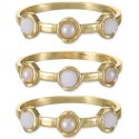 Gold-Tone 3-Pc. Set Stone & Imitation Pearl Stack Rings