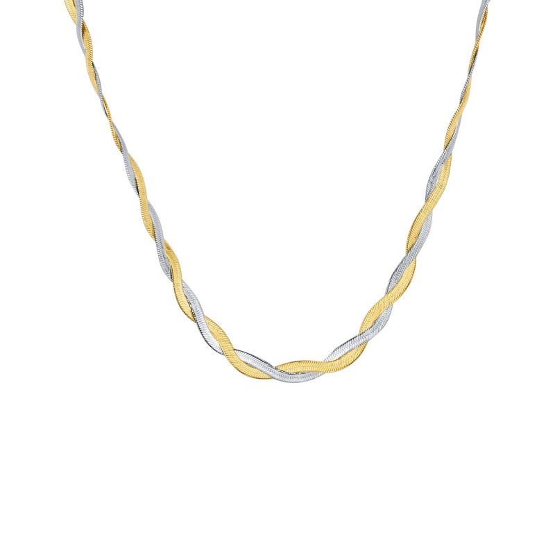 Two Tone Twisted Snake Chain Necklace