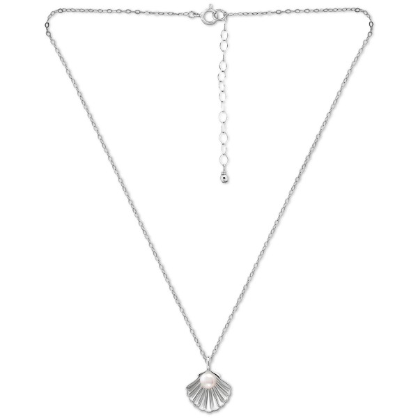 Cultured Freshwater Pearl (5mm) Shell Pendant Necklace, 16