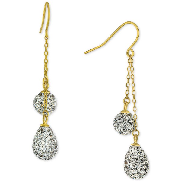 Crystal Double Chain Drop Earrings