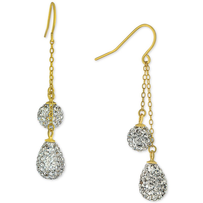 Crystal Double Chain Drop Earrings