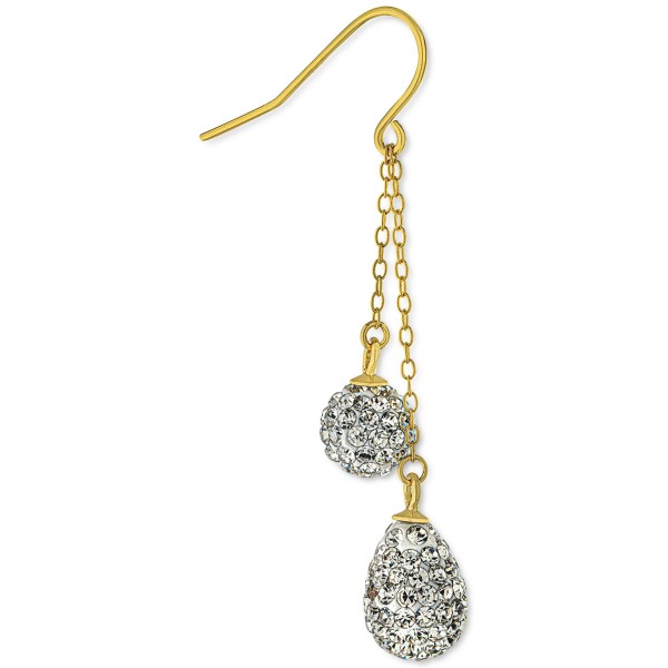 Crystal Double Chain Drop Earrings