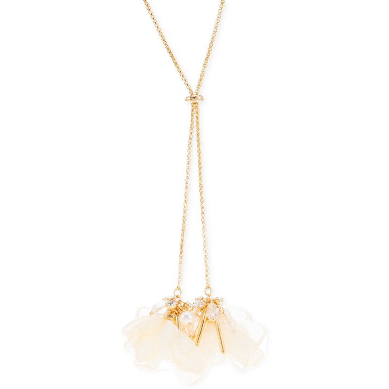 Gold-Tone Mixed Bead & Tulle Flower 40