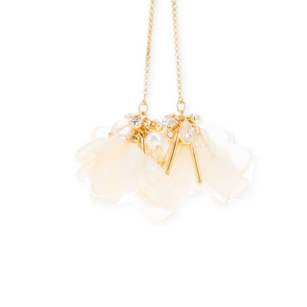 Gold-Tone Mixed Bead & Tulle Flower 40