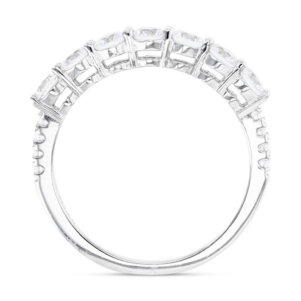 Cubic Zirconia Seven Stone Band in Sterling Silver