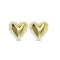 Heart Stud Earrings in 14K Gold Plated or Sterling Silver