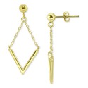 V Bar & Chain Drop Earrings