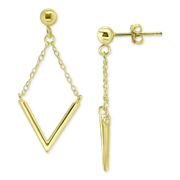 V Bar & Chain Drop Earrings