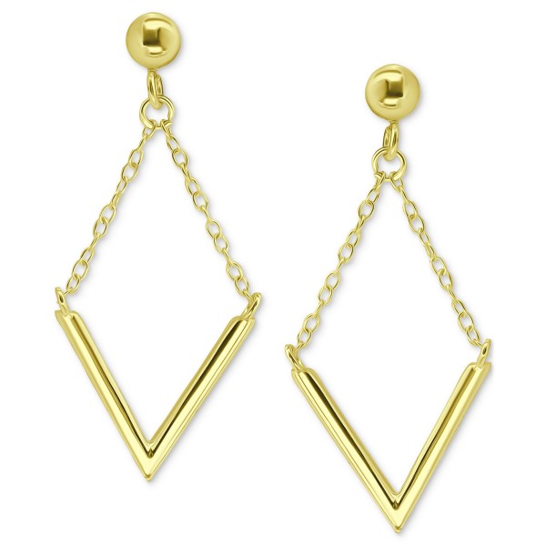 V Bar & Chain Drop Earrings
