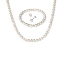 3-Pc. Set Cultured Freshwater Pearl (6-7mm) Bracelet, Necklace & Stud Earrings