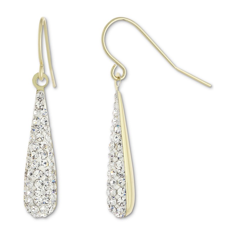 Crystal Teardrop Drop Earrings in 18k Gold-Plated Sterling Silver