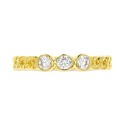Cubic Zirconia Trio Link Ring in Sterling Silver or 14k Gold Over Sterling Silver