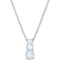 Silver-Tone Triple-Crystal Pendant Necklace, 14-4/5