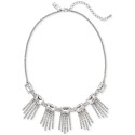 Silver-Tone Crystal Shaky Frontal Necklace, 17