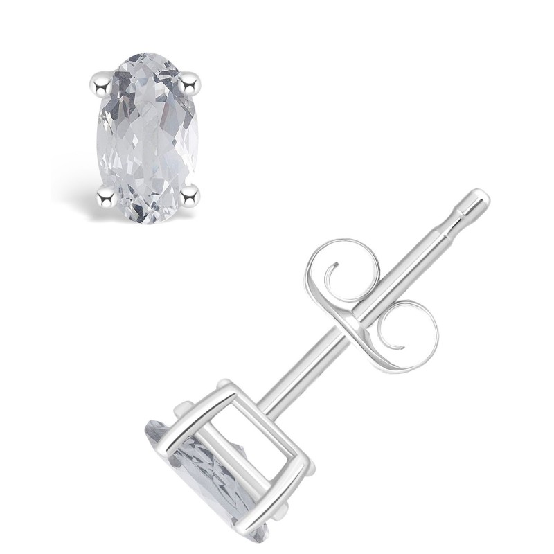 White Topaz (1/2 ct. t.w.) Stud Earrings in 14K White Gold or 14K Yellow Gold