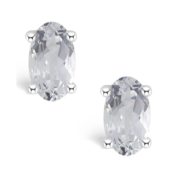 White Topaz (1/2 ct. t.w.) Stud Earrings in 14K White Gold or 14K Yellow Gold