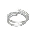 Fine Silver Plated Cubic Zirconia Wrap Ring
