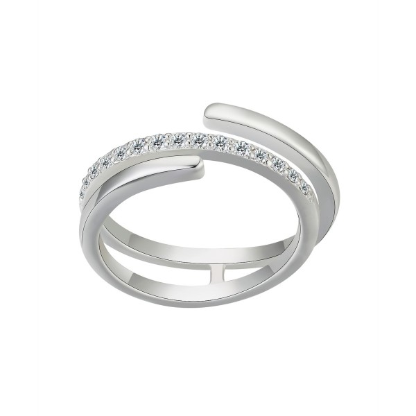 Fine Silver Plated Cubic Zirconia Wrap Ring