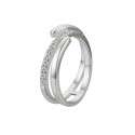 Fine Silver Plated Cubic Zirconia Wrap Ring