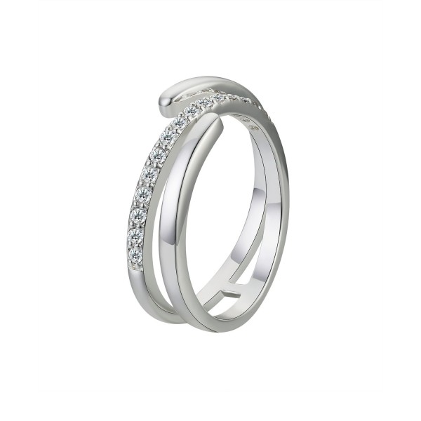 Fine Silver Plated Cubic Zirconia Wrap Ring