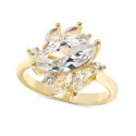 Gold-Tone Cubic Zirconia Cluster Ring