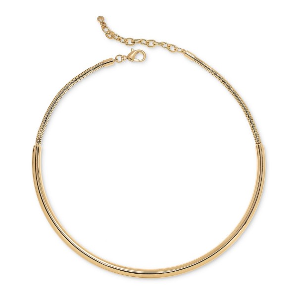 Gold-Tone Smooth & Snake Collar Necklace, 11