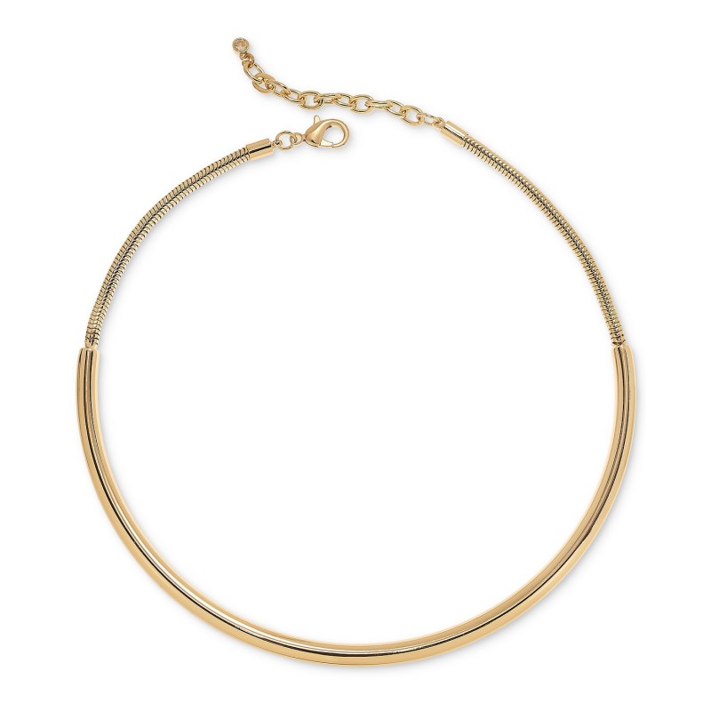 Gold-Tone Smooth & Snake Collar Necklace, 11