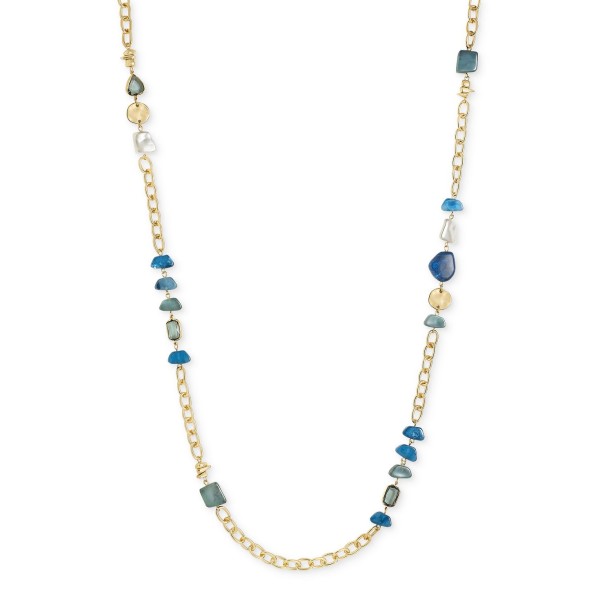 Gold-Tone Mixed Bead Station Strand Necklace, 42