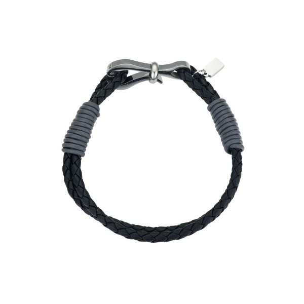 Men's Stainless Steel Leather Bracelet