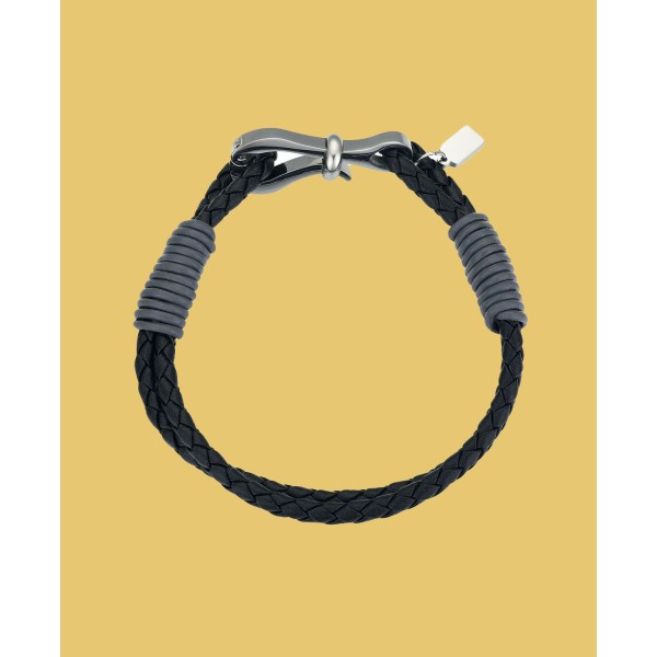 Men's Stainless Steel Leather Bracelet