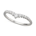 Cubic Zirconia Graduated V Ring in Sterling Silver