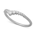 Cubic Zirconia Graduated V Ring in Sterling Silver