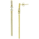 Cubic Zirconia Linear Bar Drop Earrings