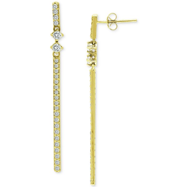 Cubic Zirconia Linear Bar Drop Earrings