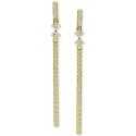 Cubic Zirconia Linear Bar Drop Earrings