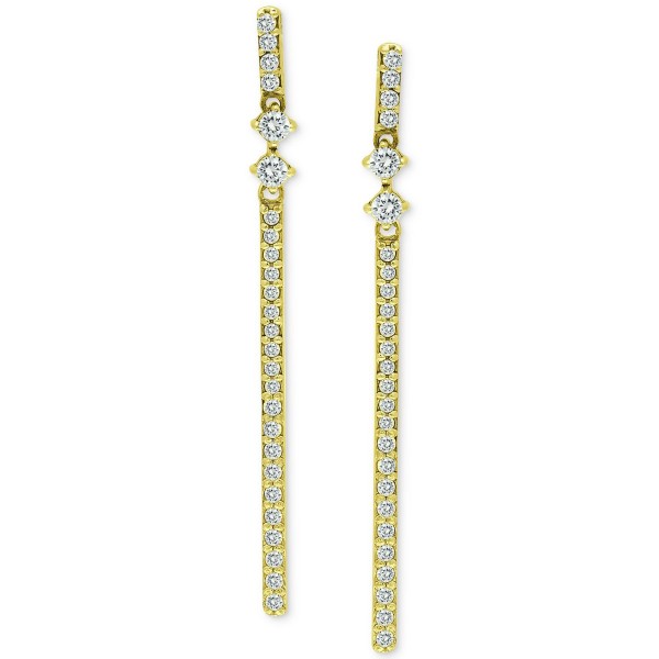 Cubic Zirconia Linear Bar Drop Earrings