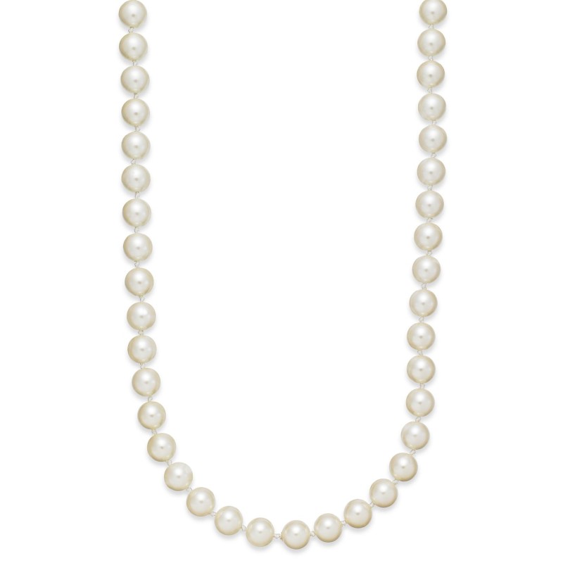 Imitation Pearl 42 Inch Strand Necklace (8mm)