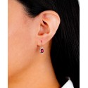 Fine Crystal 6mm Bezel Drop Earrings in Sterling Silver