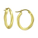 Oval Twist Small Hoop Earrings, 15mm