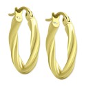 Oval Twist Small Hoop Earrings, 15mm