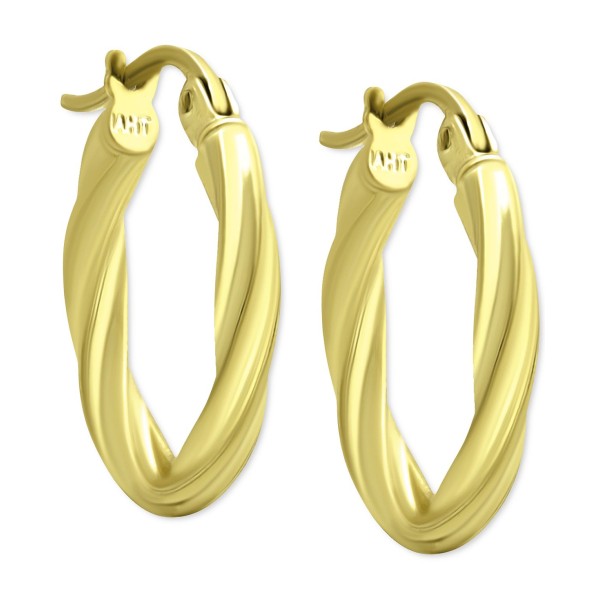 Oval Twist Small Hoop Earrings, 15mm