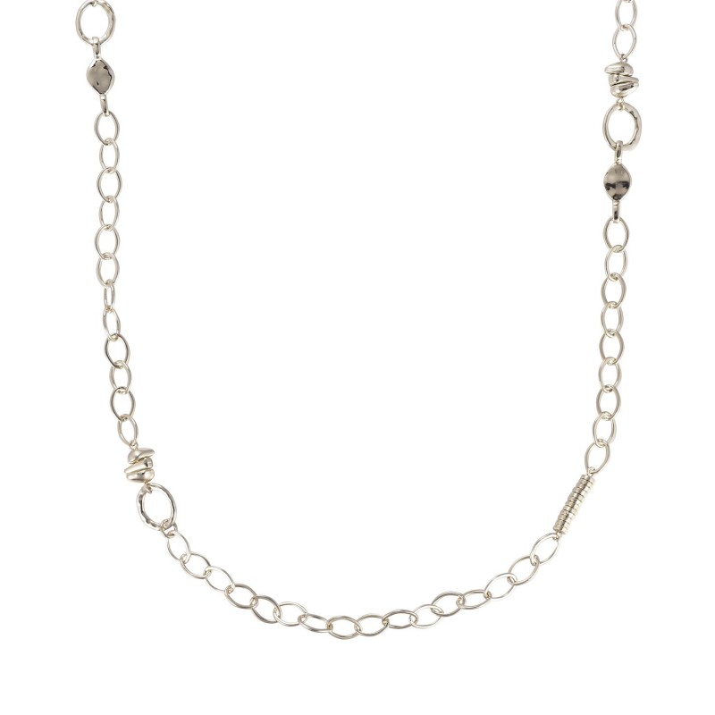 Silver-Tone Bead & Link Strand Necklace, 42