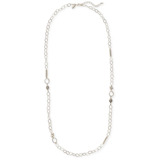 Silver-Tone Bead & Link Strand Necklace, 42